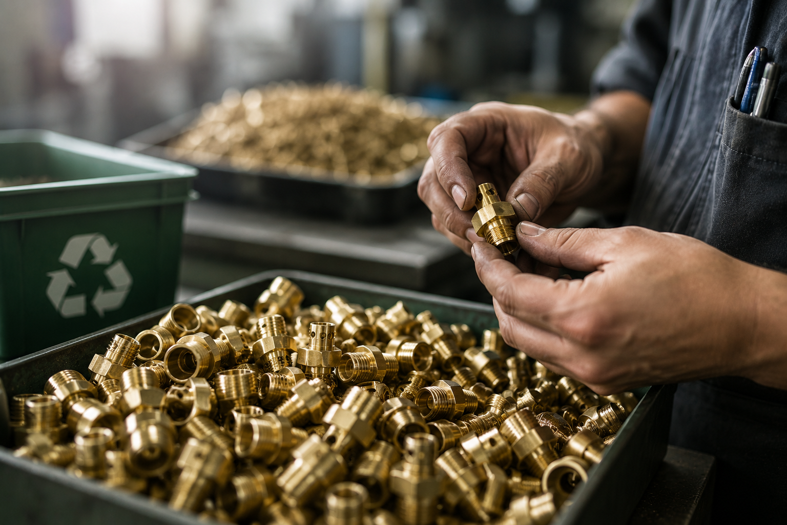 Recycled brass precision components